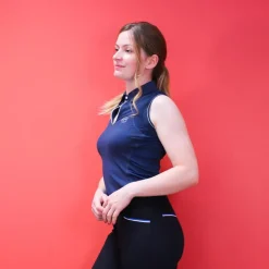 Equithème - Polo sans manches femme Sarah Marine Outlet