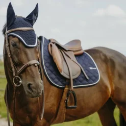 Online Equithème - Tapis de selle Mirror Je t'aime marine Bleu