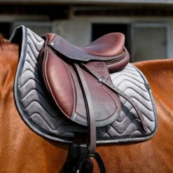 Equithème - Tapis de selle Glossy Gris New