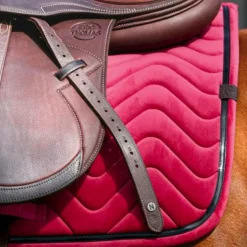 Equithème - Tapis de selle Glossy framboise Rose Discount