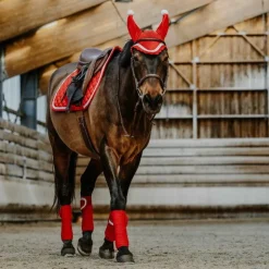 Equithème - Tapis de selle Xmas Rouge Sale