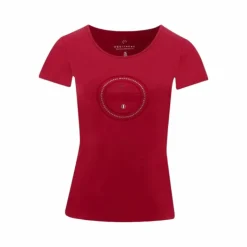 Equithème - T-shirt manches courtes femme Anna cerise Rouge Outlet