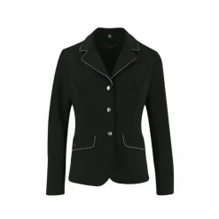 Equithème - Veste de concours Soft Classic Homme noir/ passepoil gris