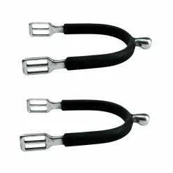 Feeling - Éperons de polo inox gainé caoutchouc Noir Clearance