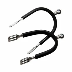 Feeling - Éperons de polo inox gainé caoutchouc Noir Clearance