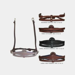 Flags & Cup - Centre de muserolle cuir rond Noir Hot