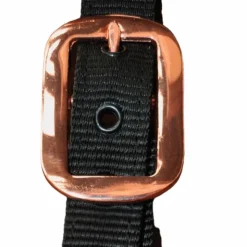 Hot Flags & Cup - Licol cheval nylon et cuir noir / gold Rose