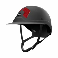 Clearance Flex On - Casque d'équitation Armet Dark grilles rouge visière Mixte Noir