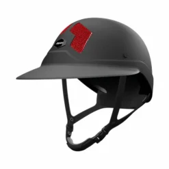 Online Flex On - Casque d'équitation Armet Dark grilles rouge visière Angel Noir