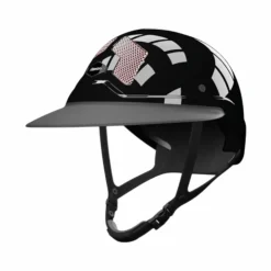 Flex On - Casque d'équitation Armet Star grilles rose clair visière Angel Noir New