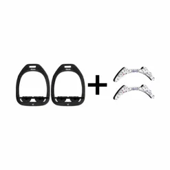 Flex On - Pack Étriers GC plat grip / / + Stickers Cottage blanc/ bleu Noir New