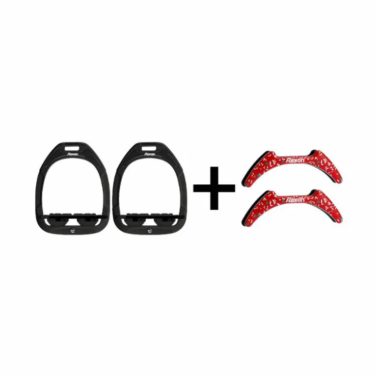 Flex On - Pack Étriers GC plat grip / / + Stickers Cottage rouge Noir Online