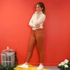 New GEM - Pantalon d'équitation femme Dark terracota Orange