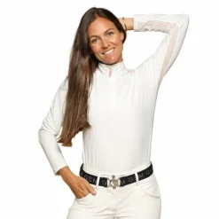 GEM - Polo manches longues Victor femme Blanc New