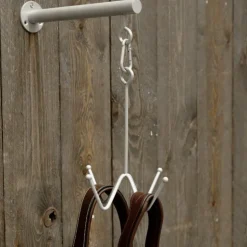 Best Grooming Deluxe - Porte-bridon mural 4 branches Argent