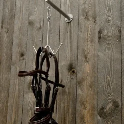 Best Grooming Deluxe - Porte-bridon mural 4 branches Argent