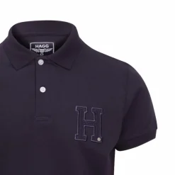 Outlet Hagg - Polo manches courtes homme Marine