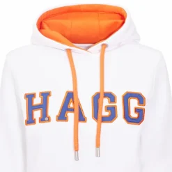 Best Hagg - Sweat à capuche femme / orange/ bleu roi Blanc