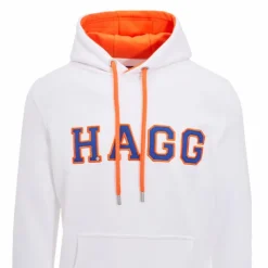 Hagg - Sweat à capuche homme / orange/ bleu roi Blanc Clearance
