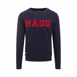 Online Hagg - Sweat col rond homme / rouge Marine