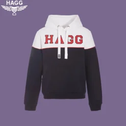Hagg - Sweat hoodie à capuche blanc / marine Sale