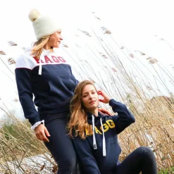 Hagg - Sweat hoodie à capuche blanc / marine Sale