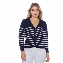 Discount Harcour - Cardigan manches longues femme Camelia / blanc Marine
