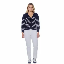 Discount Harcour - Cardigan manches longues femme Camelia / blanc Marine