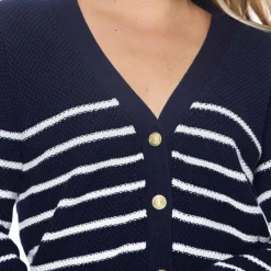 Discount Harcour - Cardigan manches longues femme Camelia / blanc Marine