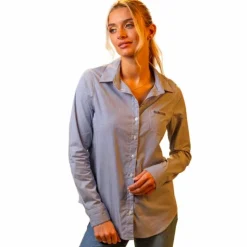 Harcour - Chemise manches longues casual femme Swany he et marine Blanc Discount