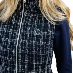 Harcour - Doudoune sans manches femme Best of tweed / blanc Marine