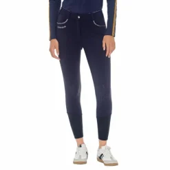 Clearance Harcour - Pantalon d'équitation polaire femme Jaipur Marine