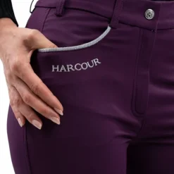 Harcour - Pantalon d'équitation polaire femme Jaipur figue Violet Outlet
