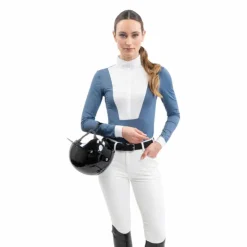 Sale Harcour - Polo de concours manches longues femme Coco steel blue Bleu