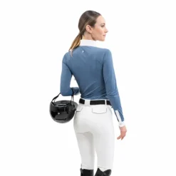 Sale Harcour - Polo de concours manches longues femme Coco steel blue Bleu