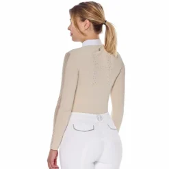 Hot Harcour - Polo de concours manches longues femme Pannie ivoire Beige