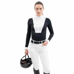 Hot Harcour - Polo de concours manches longues femme Coco Noir