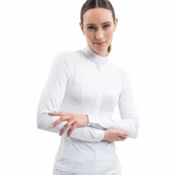 Harcour - Polo de concours manches longues femme Stella Blanc Sale