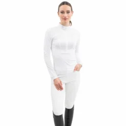 Harcour - Polo de concours manches longues femme Stella Blanc Sale