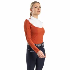 Hot Harcour - Polo de concours manches longues femme Pannie terracotta Orange