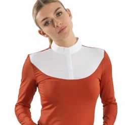Hot Harcour - Polo de concours manches longues femme Pannie terracotta Orange