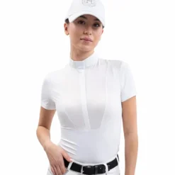 Harcour - Polo de concours manches courtes femme Shine Blanc New