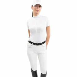 Harcour - Polo de concours manches courtes femme Shine Blanc New