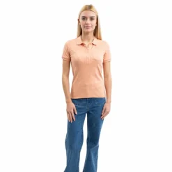 Harcour - Polo manches courtes femme Pamoly abricot Orange Discount
