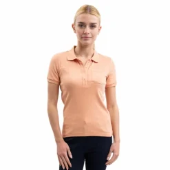 Harcour - Polo manches courtes femme Pamoly abricot Orange Discount