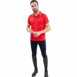 New Harcour - Polo manches courtes homme Swiss Equestrian Friends Dranse Rouge