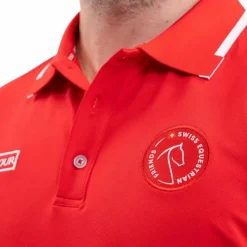 New Harcour - Polo manches courtes homme Swiss Equestrian Friends Dranse Rouge
