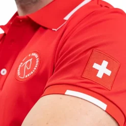 New Harcour - Polo manches courtes homme Swiss Equestrian Friends Dranse Rouge