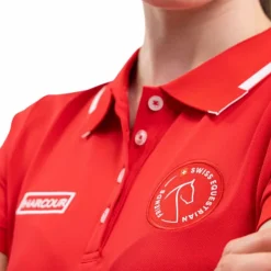 Outlet Harcour - Polo manches courtes femme Swiss Equestrian Friends Douve Rouge