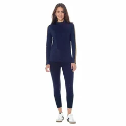 Harcour - Polo manches longues chaud femme Pistach Marine Discount
